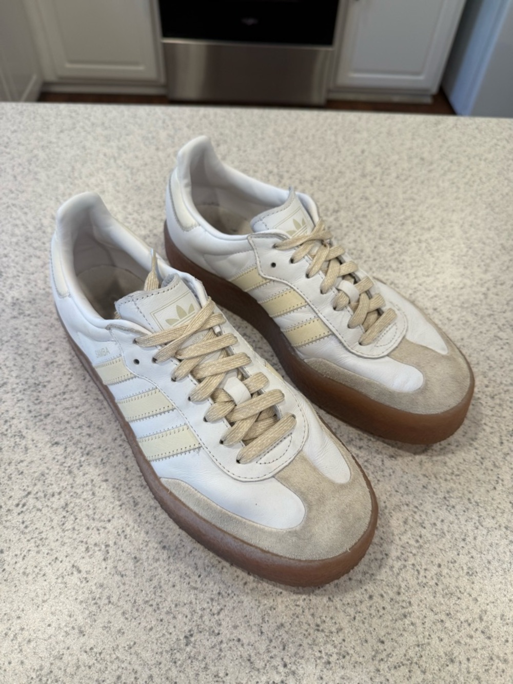 adidas women’s  Low-Top Sneakers in White, Tan & Brown